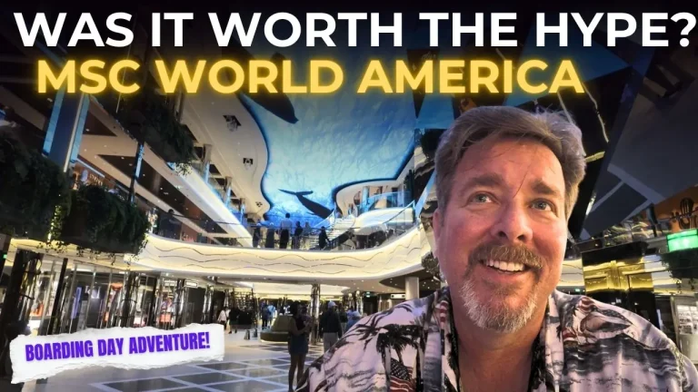 Tony in front of the promenade on msc world america