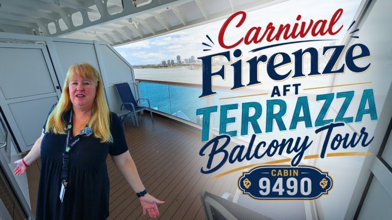 Carnival Firenze Aft Balcony Terrazza Cabin Tour &middot; Cabin 9490